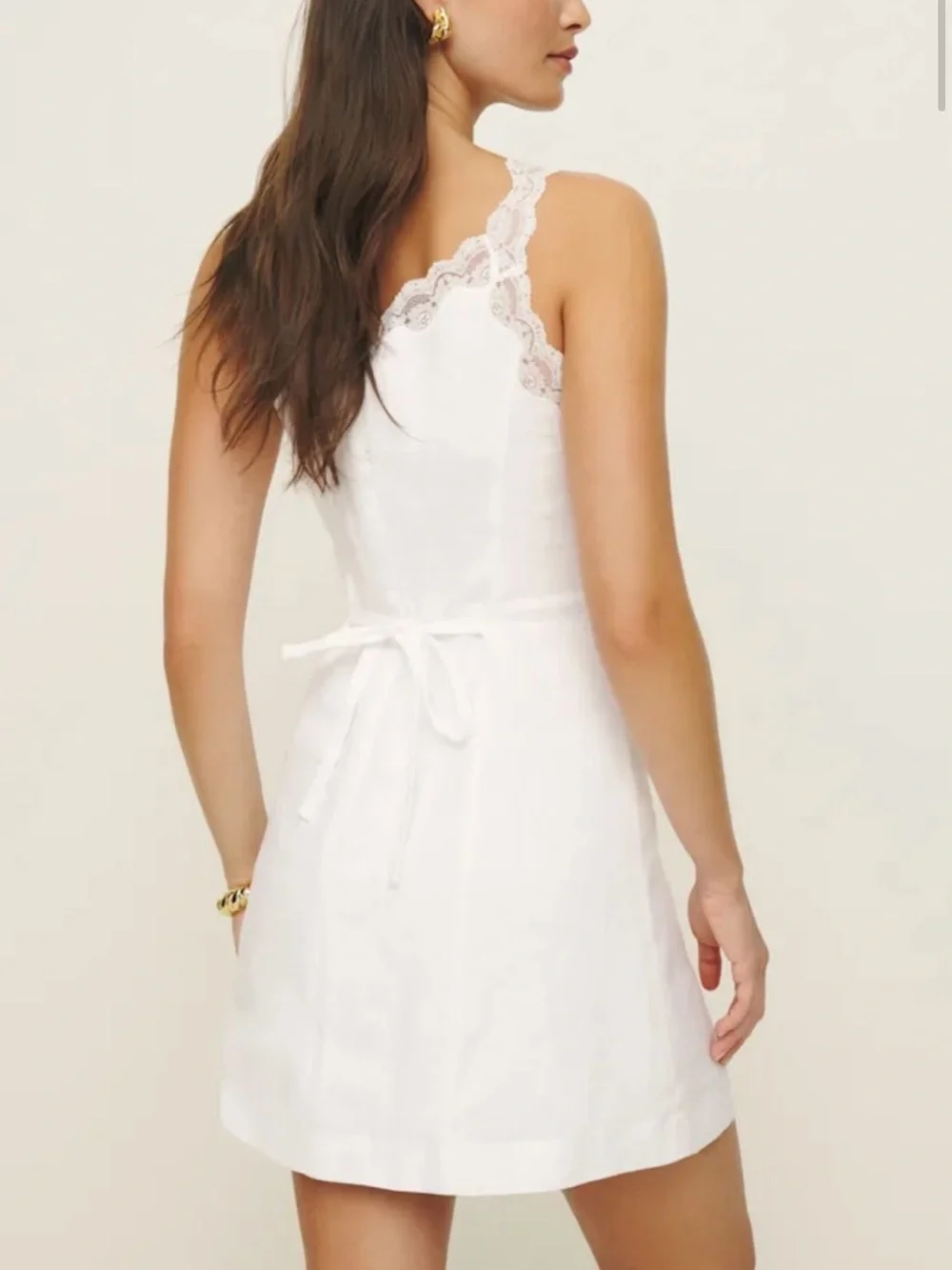 Reformation White Lace-Trim Slip Chemise - Picture 3 of 6